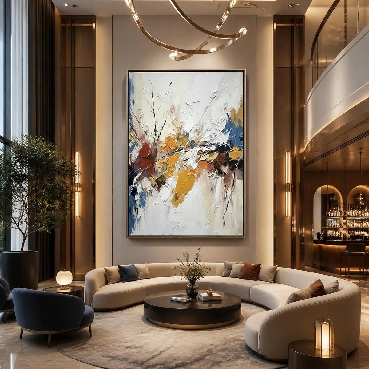 Colorful Abstract Textured Painting Canvas #AB010