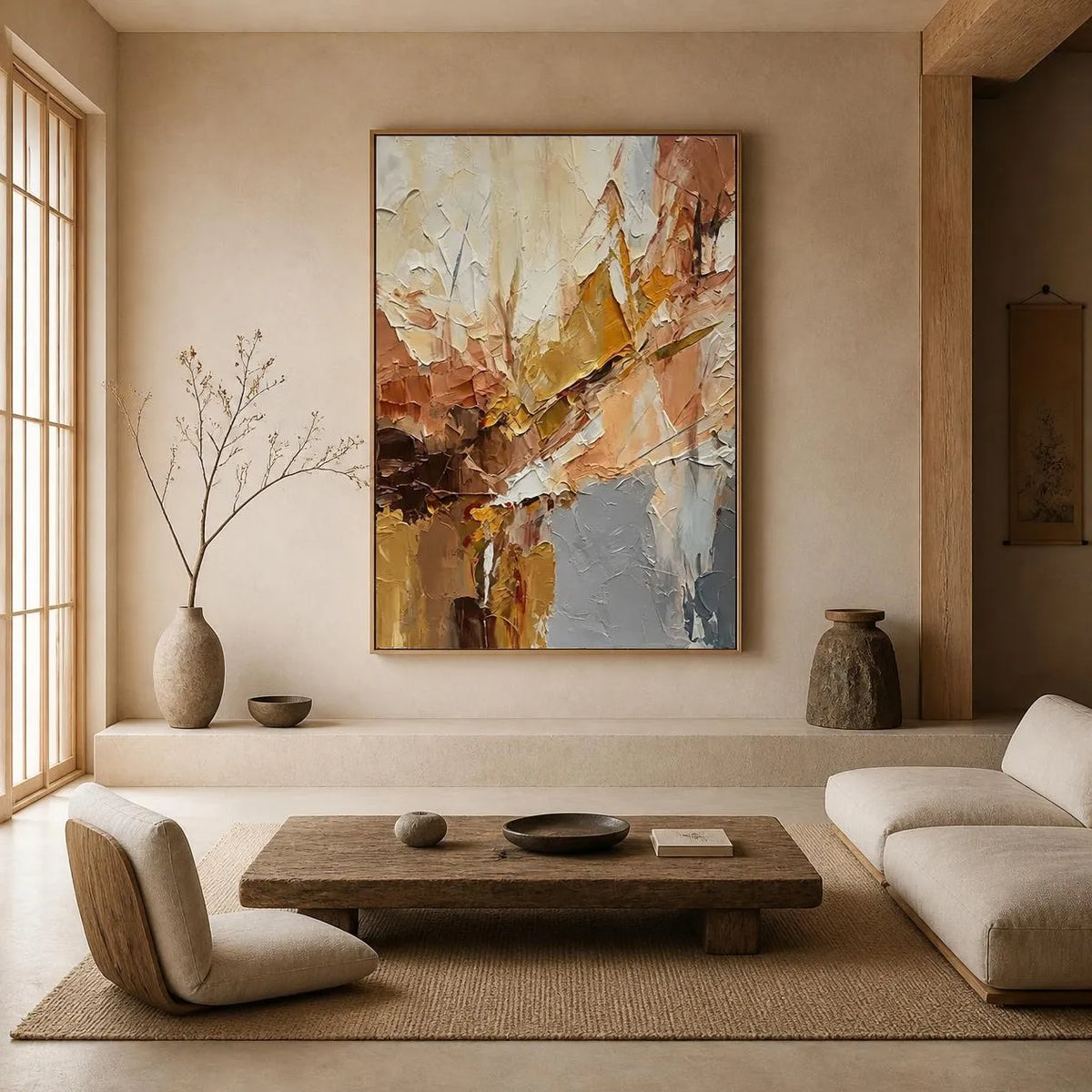 Abstract Textured Canvas Colorful Painting  #AB012