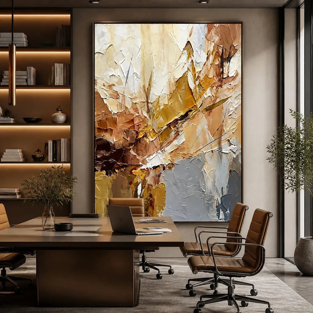 Abstract Textured Canvas Colorful Painting  #AB012