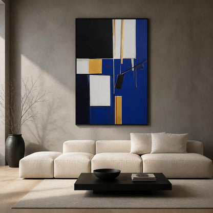 Blue Abstract Geometric Wall Art #GM001