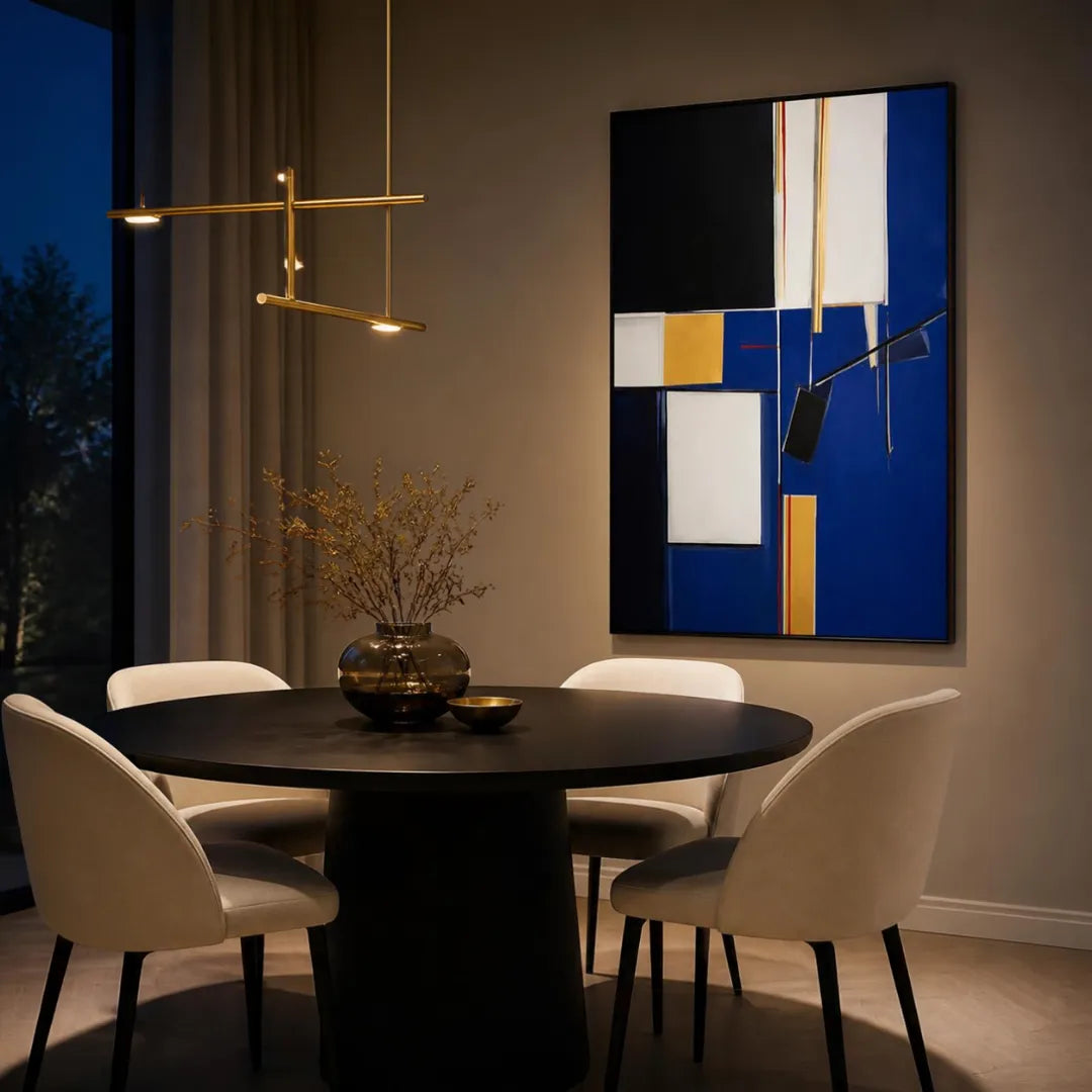 Blue Abstract Geometric Wall Art #GM001