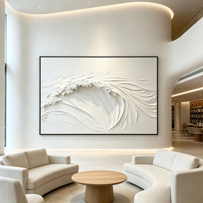 Textured White Ocean Wave Painting #OS001