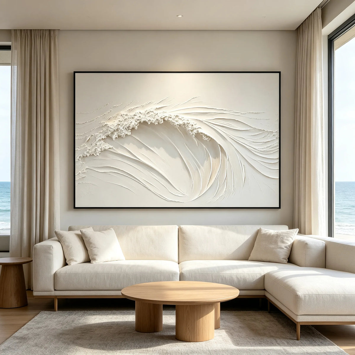 Textured White Ocean Wave Painting #OS001