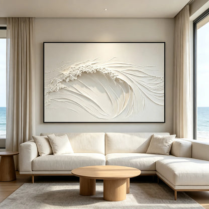 Textured White Ocean Wave Painting #OS001