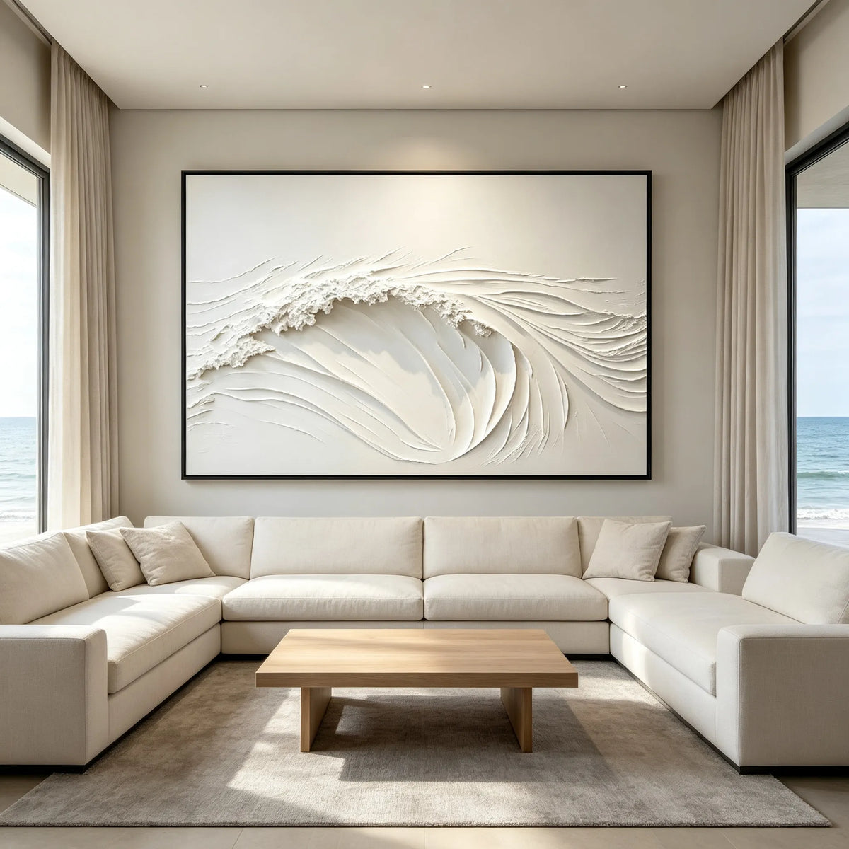 Textured White Ocean Wave Painting #OS001
