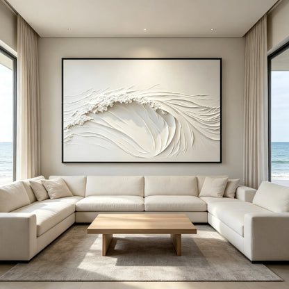 Textured White Ocean Wave Painting #OS001