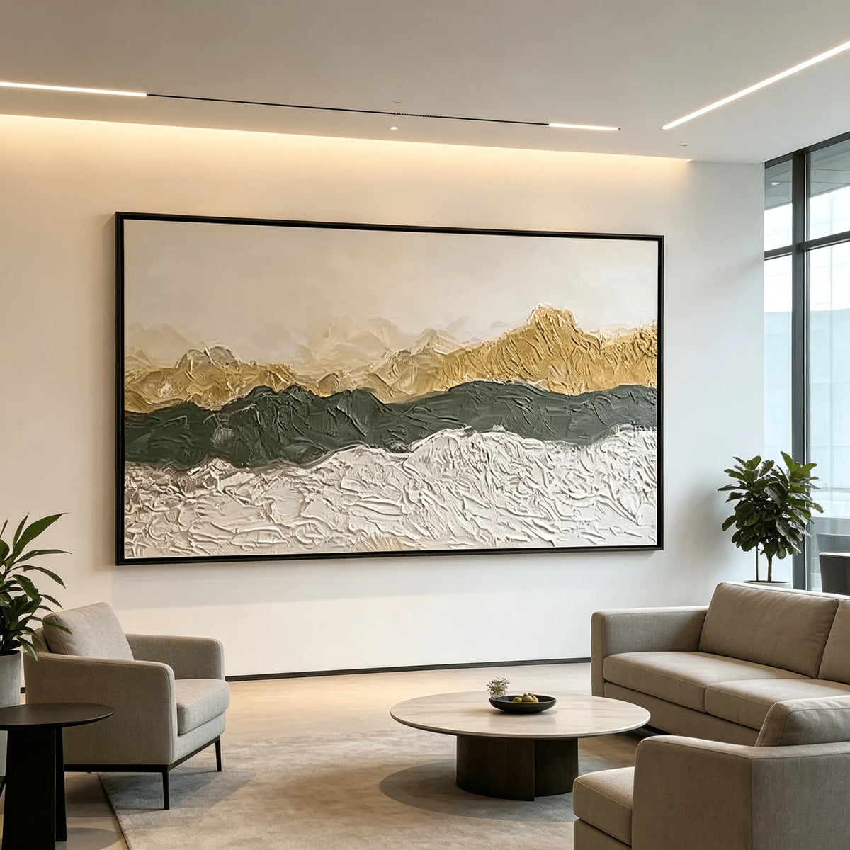 Mountain or Ocean Textured Abstract Painting #PT003
