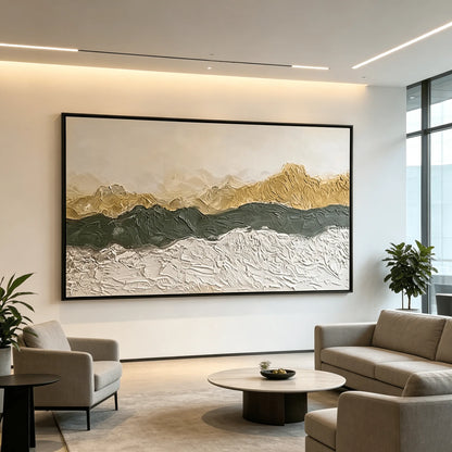 Mountain or Ocean Textured Abstract Painting #PT003