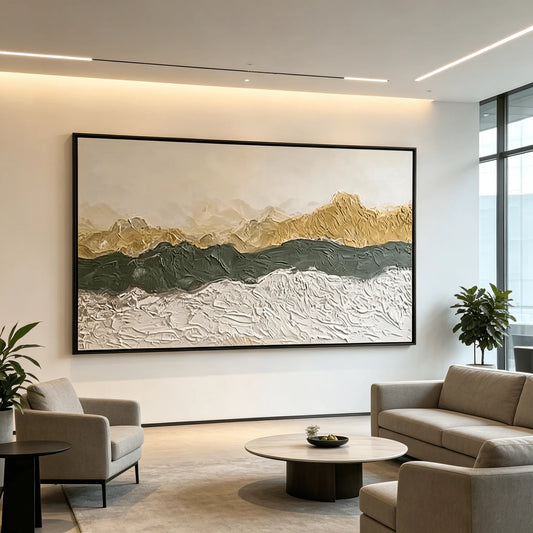 Mountain or Ocean Textured Abstract Painting #PT003