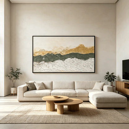 Mountain or Ocean Textured Abstract Painting #PT003