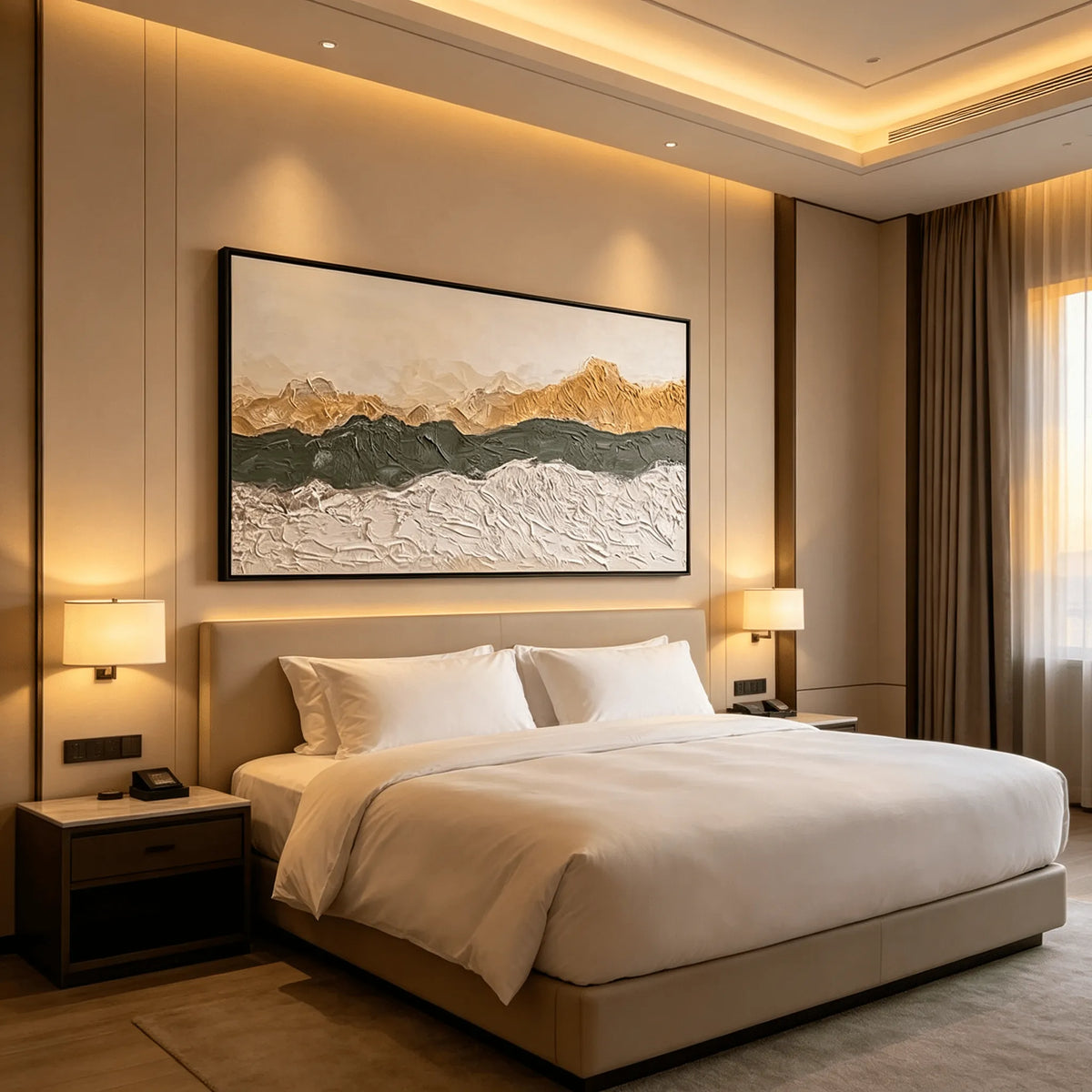 Mountain or Ocean Textured Abstract Painting #PT003