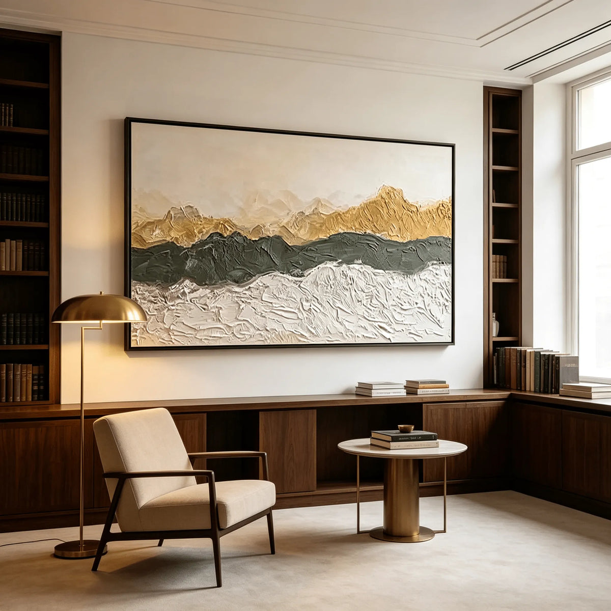 Mountain or Ocean Textured Abstract Painting #PT003