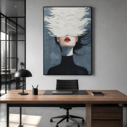 Abstract Portrait Textured Canvas Art #PP001