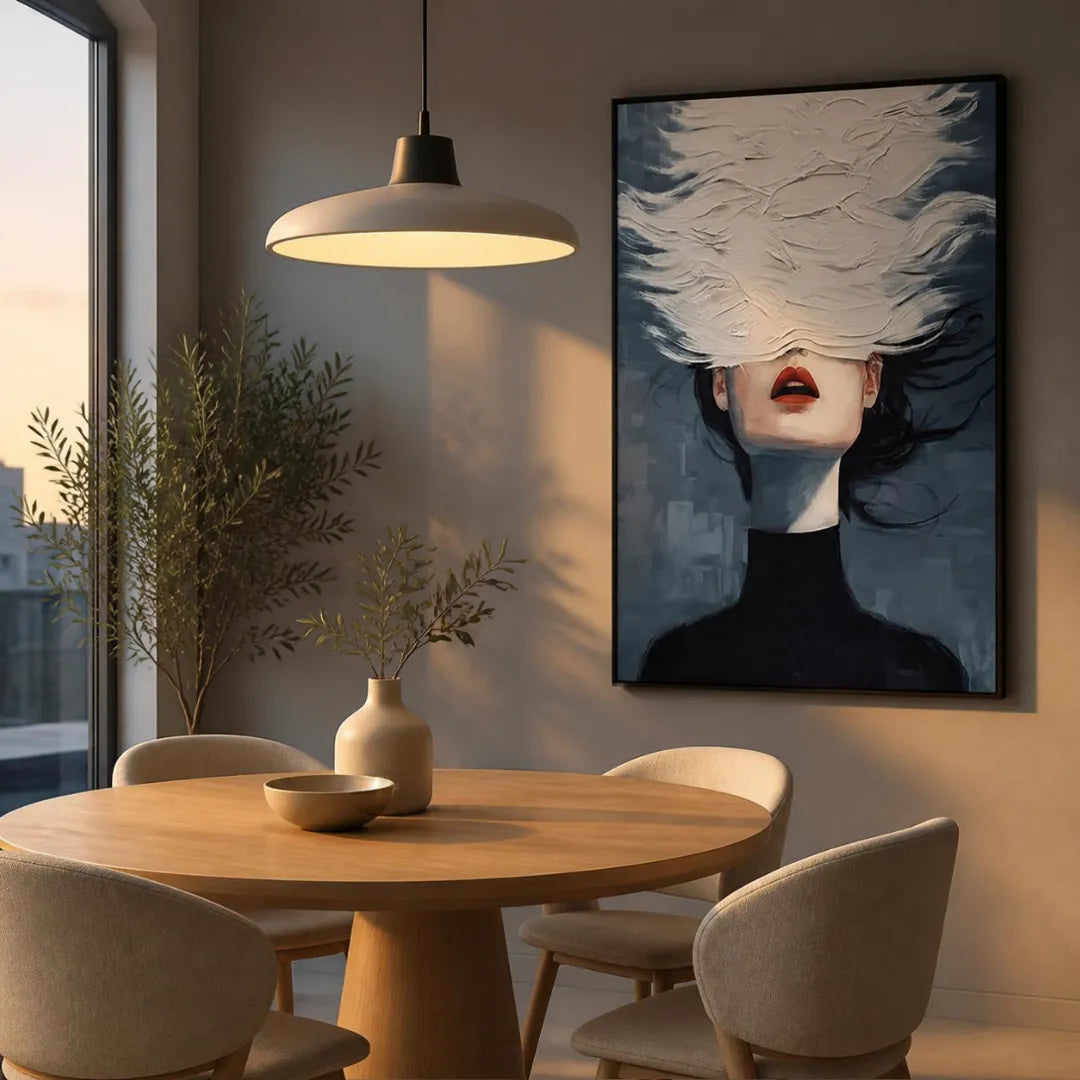 Abstract Portrait Textured Canvas Art #PP001