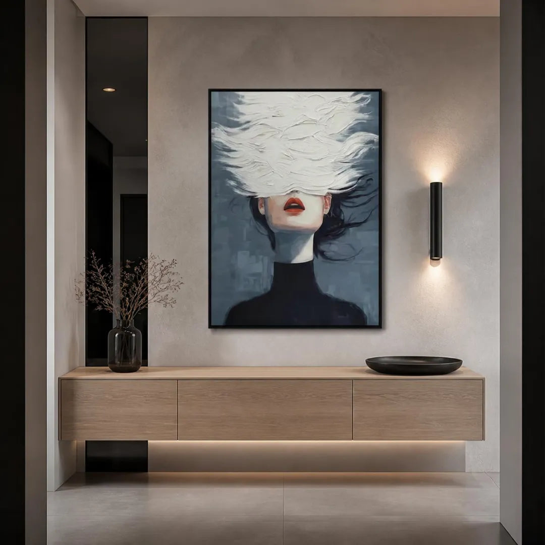Abstract Portrait Textured Canvas Art #PP001