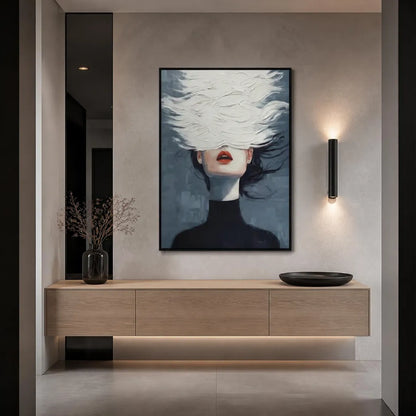 Abstract Portrait Textured Canvas Art #PP001