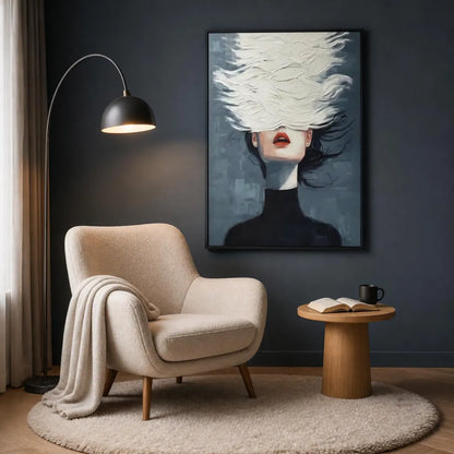 Abstract Portrait Textured Canvas Art #PP001
