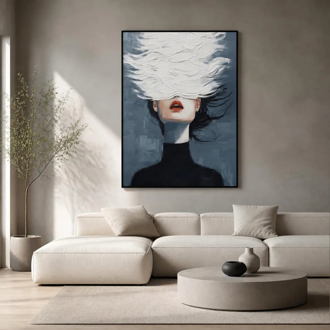 Abstract Portrait Textured Canvas Art #PP001
