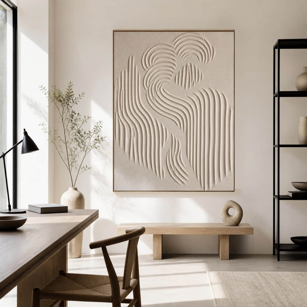 white 3D minimalist wall art #MA001