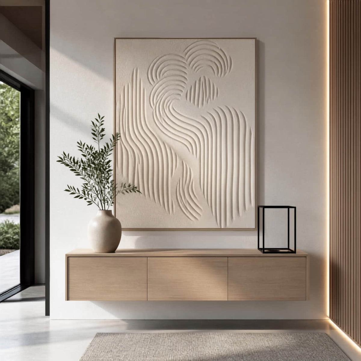 white 3D minimalist wall art #MA001